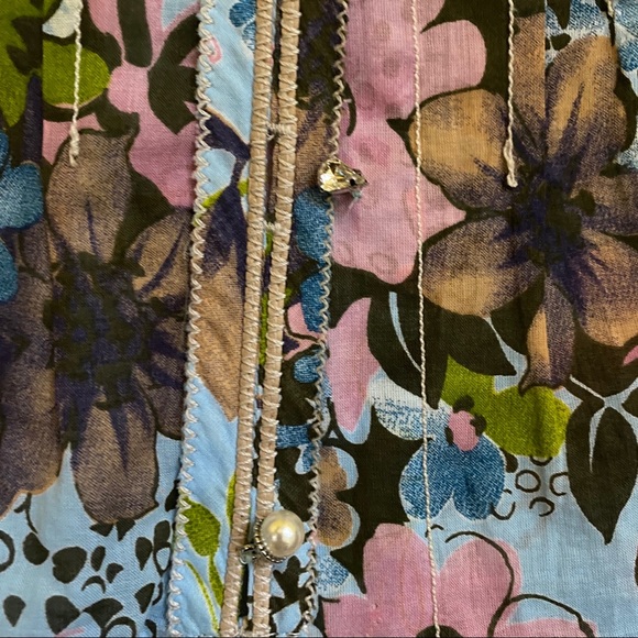 Max Volmary Diamonds & Pearls blouse.Blue, size 12 - Picture 5 of 8